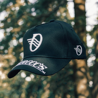 2 tone All Black with white Logo and emblem stitching